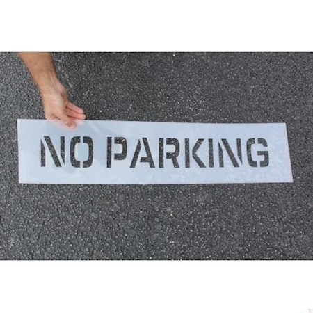 Accuform Parking Area Message Stencil, NO PARKING CharacterLegend, 12 in Character Height, 8512 in Charact FMS213